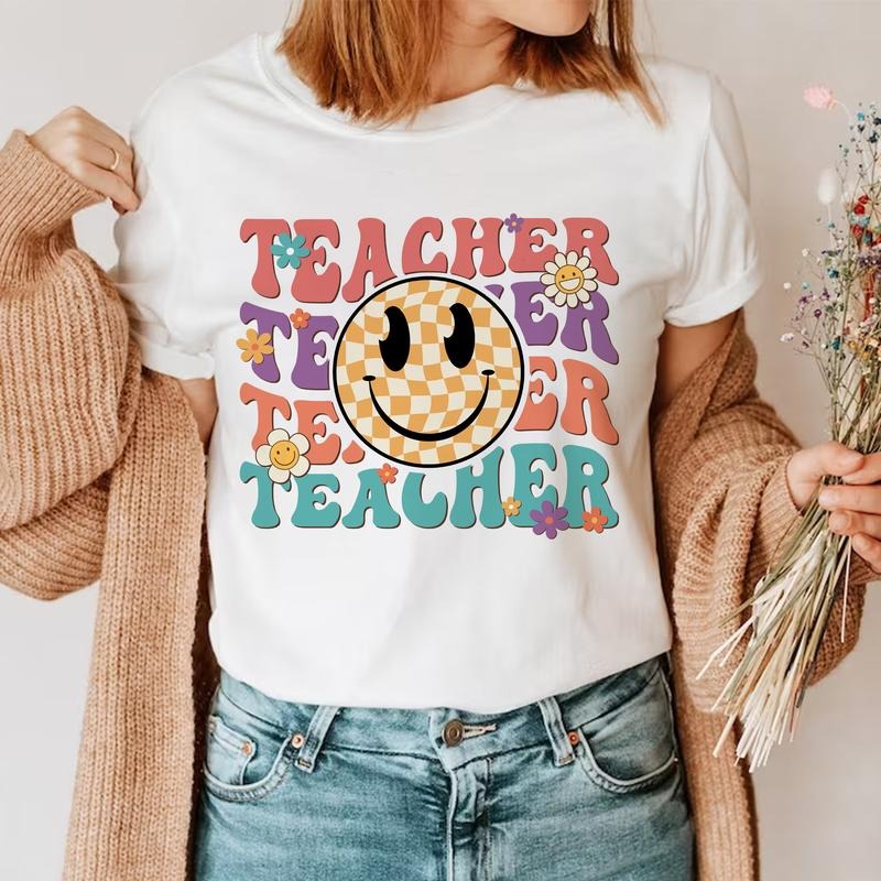 Sandjest Teacher Shirt, Teacher Happy TNF, Teacher Gift, Teacher Appreciation T-shirt, Teacher Life Shirt,Retro Shirt...