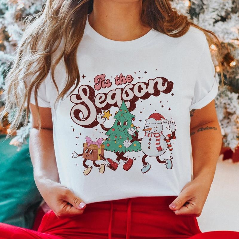 Sandjest Tis TNF Season Merry Christmas Tshirt for Women Xmas Holiday Tee Tops Hoodie, Sweatshirt | RetroVerseTees.com