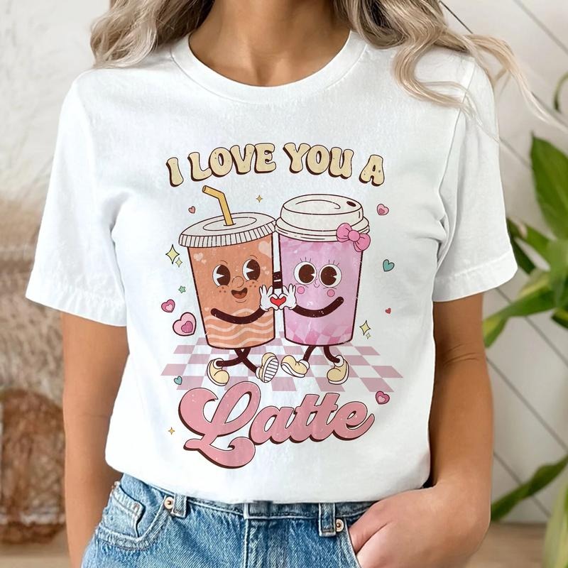 Sandjest Valentine Cute Shirt Swoosh Love You WB shield Latte Gift for Couple Besties Girl Boy Hoodie, Sweatshirt