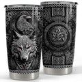 Sandjest Viking Wolf 20oz Tumbler with Lid, Stainless Steel Vacuum Insulated Portable Travel FOG TNF Cup, Men Gift Pocket...
