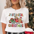 Sandjest Xmas Shirt Just WB shield Girl Love Christmas Gift for Women Girls Friends Hoodie, Sweatshirt | RetroVerseTees.com