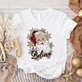 Santa Believe Shirt, Trendy Christmas Shirt, Leopard Santa Tee, Holiday Shirt, Cute Santa Tee, Xmas Gift Shirt For Her....