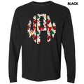 Santa Bow Theme Monogram Long Sleeve Comfort Colors T-Shirt 'NLB' Hoodie, Sweatshirt | RetroVerseTees.com
