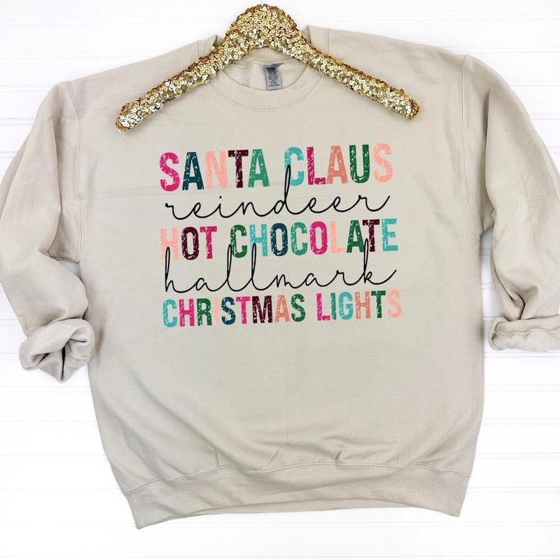 Santa Claus Favorites Sweatshirt T-Shirts, Hoodie | RetroVerseTees.com