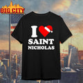 Santa Claus Heart I love saint nicholas xmas christmas shirt