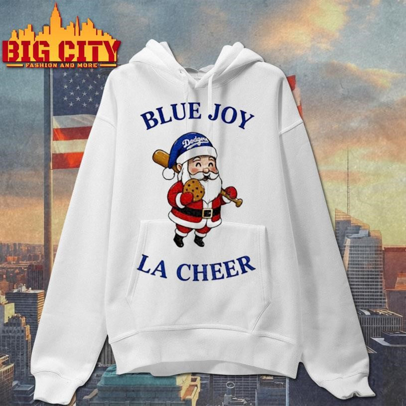 Santa Claus Los Angeles Dodgers Blue Joy LA Cheer Baseball MLB Christmas shirt