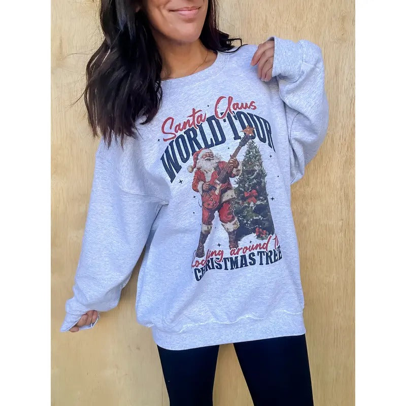 Santa Claus World Tour Graphic Top T-Shirts, Hoodie, Sweatshirt | RetroVerseTees.com