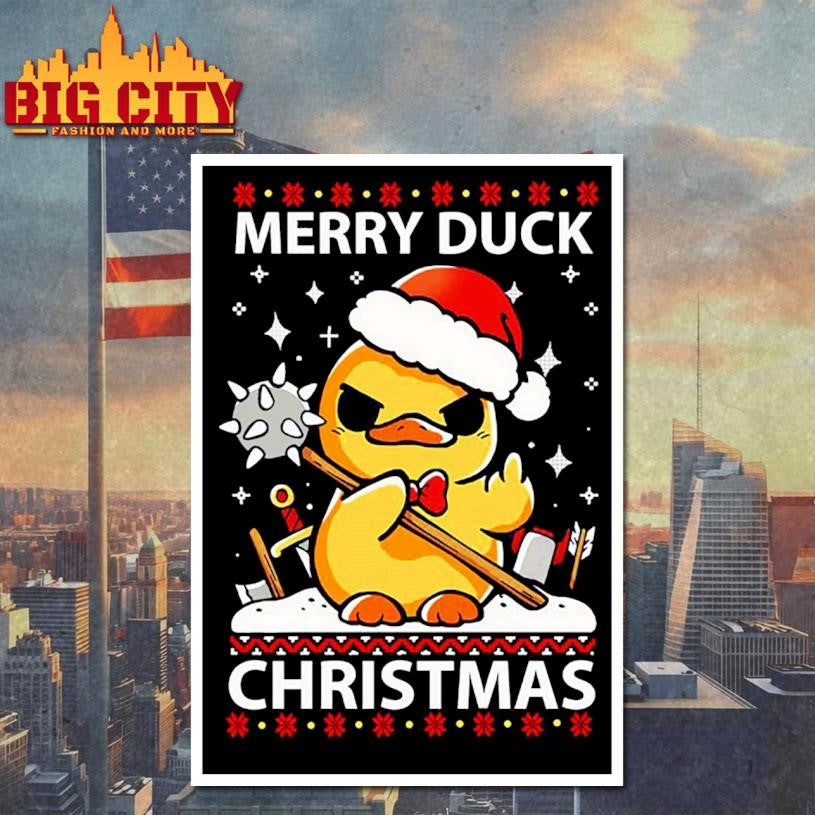 Santa Duck Merry Duck Christmas Ugly shirt