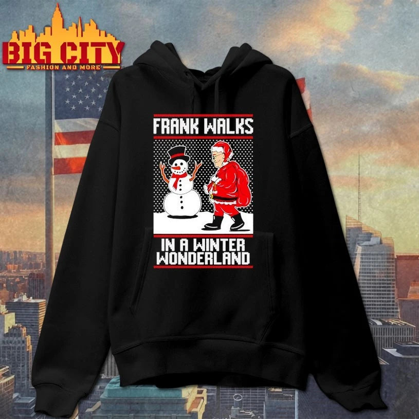 Santa Frank Walks Wonderland ugly christmas 2025 shirt