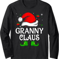 Santa Hat Granny Claus Elf Funny Ugly Christmas Sweater Long Sleeve T-Shirt Hoodie, Sweatshirt | RetroVerseTees.com