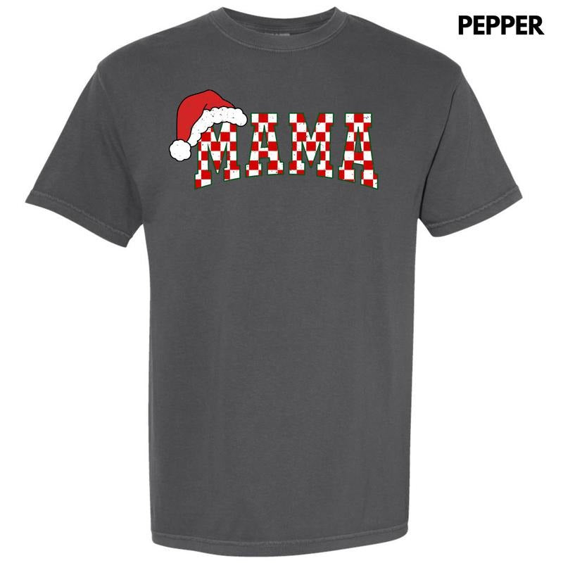 Santa Hat Mama Comfort Colors T-Shirt 'NLB' Hoodie, Sweatshirt | RetroVerseTees.com