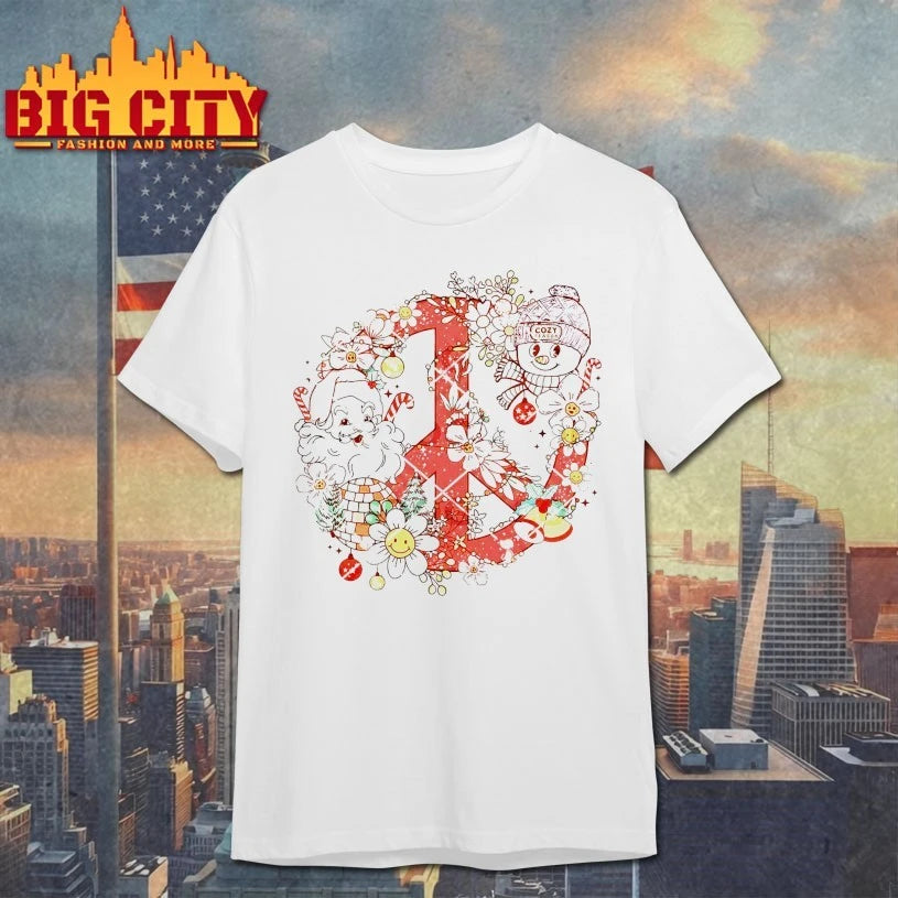 Santa Hippie Groovy Christmas 2025 Shirt