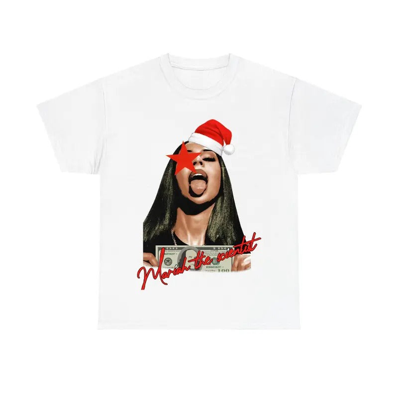 Santa Mariahh TS Star Red T-shirt, Christmas T-shirt Hoodie, Sweatshirt | RetroVerseTees.com