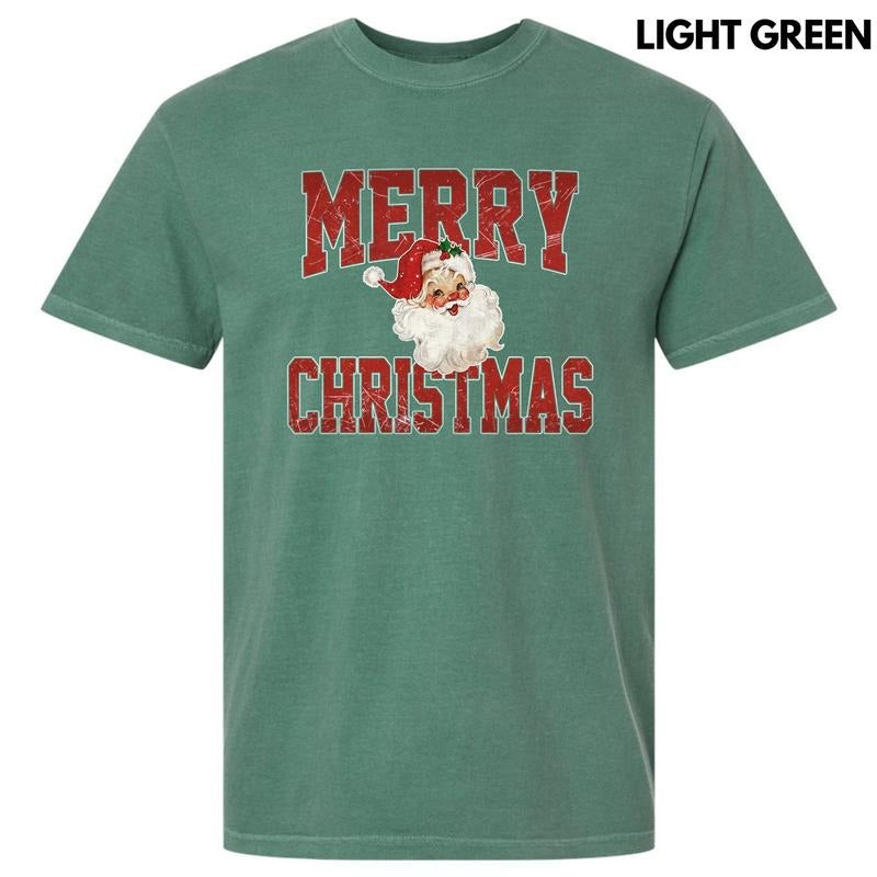 Santa Merry Christmas Comfort Colors T-Shirt 'NLB' Hoodie, Sweatshirt | RetroVerseTees.com