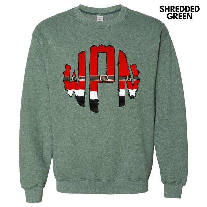 Santa Outfit Monogram Sweatshirt 'NLB' T-Shirts, Hoodie | RetroVerseTees.com