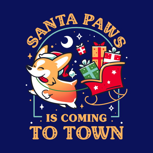 Santa Paws Is In Town Xmas Corgi