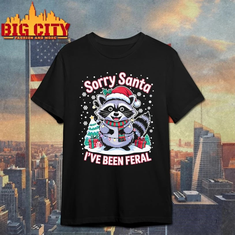 Santa Raccoon I’ve Been Feral Christmas 2025 shirt