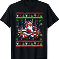 Santa Reindeer Play American Football Ugly Christmas Sweater T-Shirt Hoodie, Sweatshirt | RetroVerseTees.com