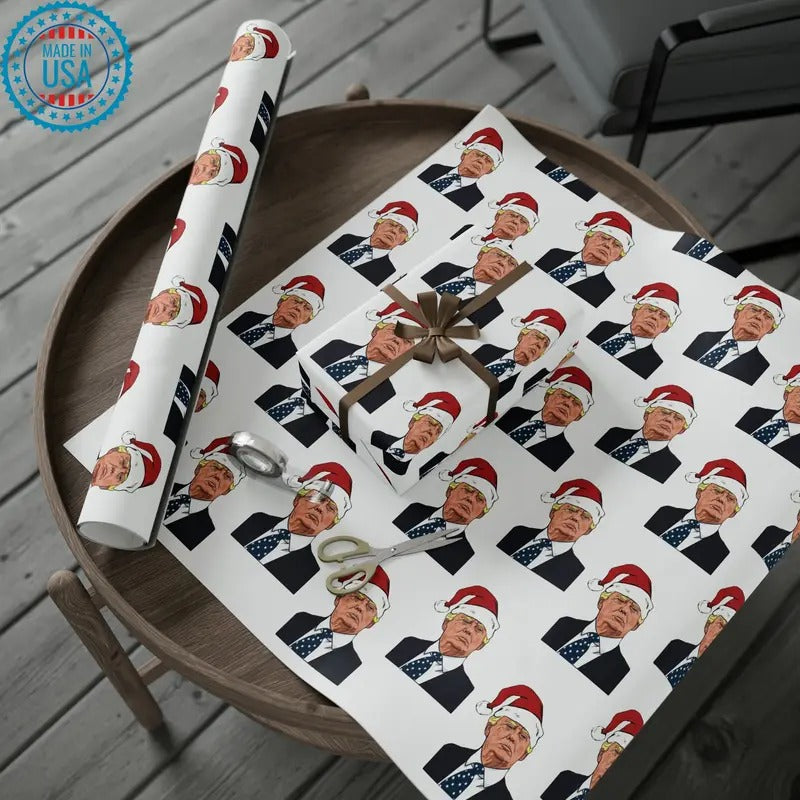 Santa Trump Wrapping Paper for Gifts - Pro Trump Christmas Gift Wrap Christmas Trump 2024 Santa Hat T-Shirts, Hoodie,...