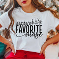 Santa's Favorite Nurse T-Shirt, Christmas Nurse Shirt, Christmas Tree Tee, Christmas Nursing Holiday Tee, Christmas Party...