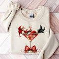 Santa's Hot Mess Sweatshirt, Christmas Martini Shirt, Christmas Martini Sweatshirt, Santa Christmas Sweatshirt Hoodie