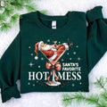 Santa's Hot Mess Sweatshirt, Christmas Martini Sweater, Coquette Christmas Drink Shirt, Espresso Martini Hoodie Cotton...