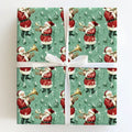 Santa's Trumpet Serenade Christmas Wrapping Paper Seasonal Gift Wrap T-Shirts, Hoodie, Sweatshirt | RetroVerseTees.com