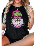 Santa with sunglasses printed sparkle effect tshirt Cotton Hoodie, Sweatshirt | RetroVerseTees.com