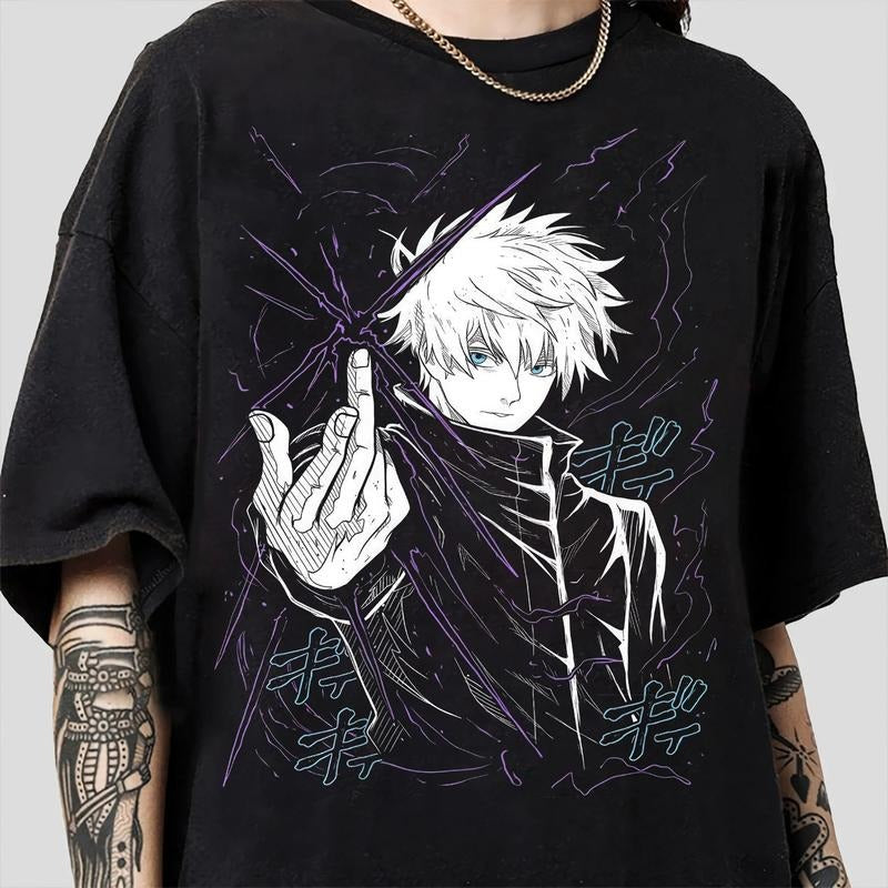 Satoru Gojo Anime Shirt, Anime Lover Shirt, Anime Shirt, Anime Manga Shirt Hoodie, Sweatshirt | RetroVerseTees.com