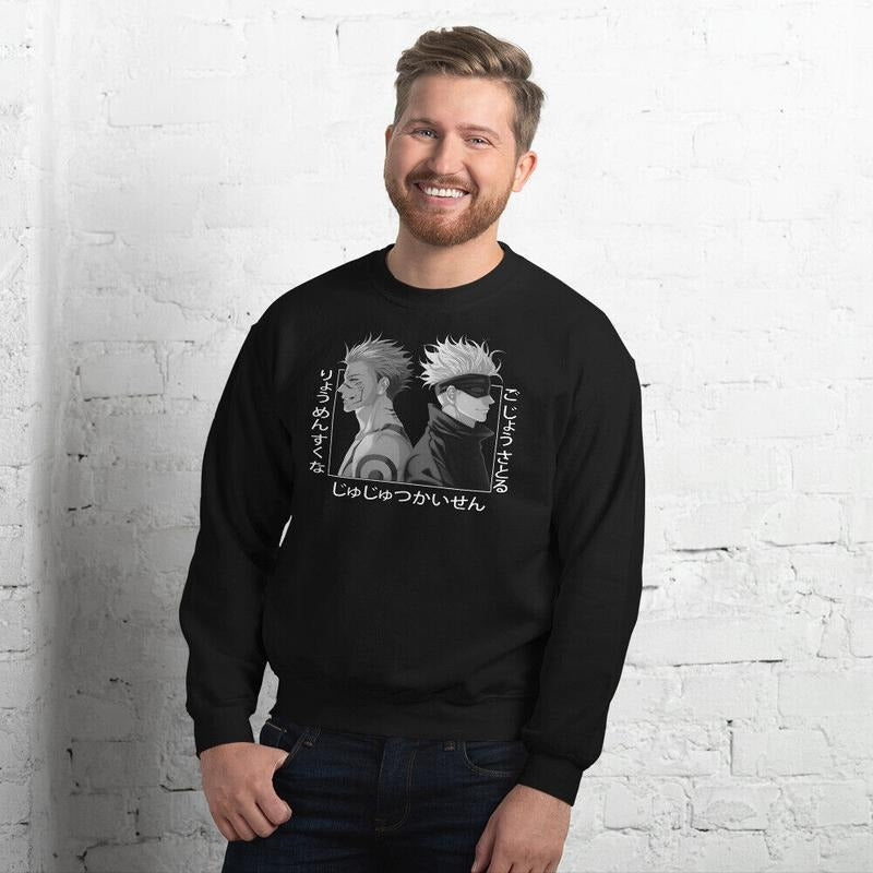 Satoru Gojo Vs Sukuna Yuji Itadori Jujutsu Kaisen Manga Anime Unisex Sweatshirt T-Shirts, Hoodie | RetroVerseTees.com