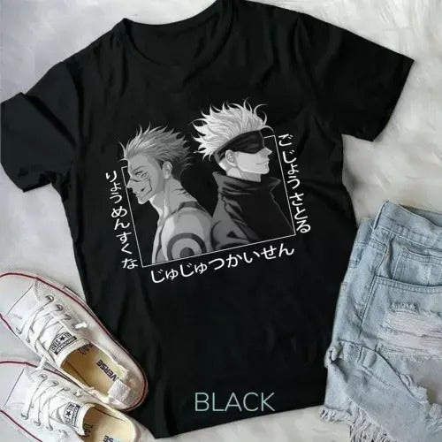Satoru Gojo Vs Sukuna Yuji Itadori Jujutsu Kaisen Manga Anime new Unisex T-shirt Hoodie, Sweatshirt | RetroVerseTees.com