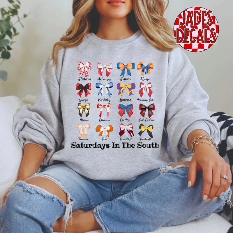 Saturdays in the South SEC Crewneck Sweatshirt T-Shirts, Hoodie | RetroVerseTees.com
