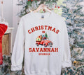 Savannah Vintage Sweatshirt, Savannah Christmas Sweater, Georgia Sweatshirt, Red Truck, Christmas Trip Sweatshirt,...