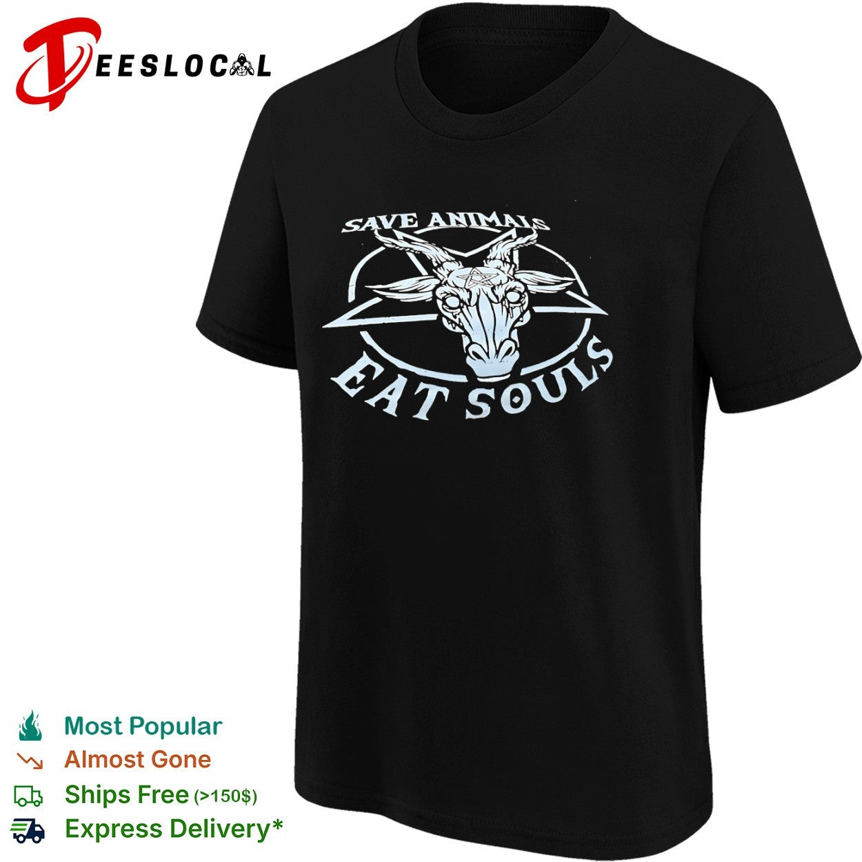 Save Animals Eat Souls Baphomet Goat Pentagram shirt