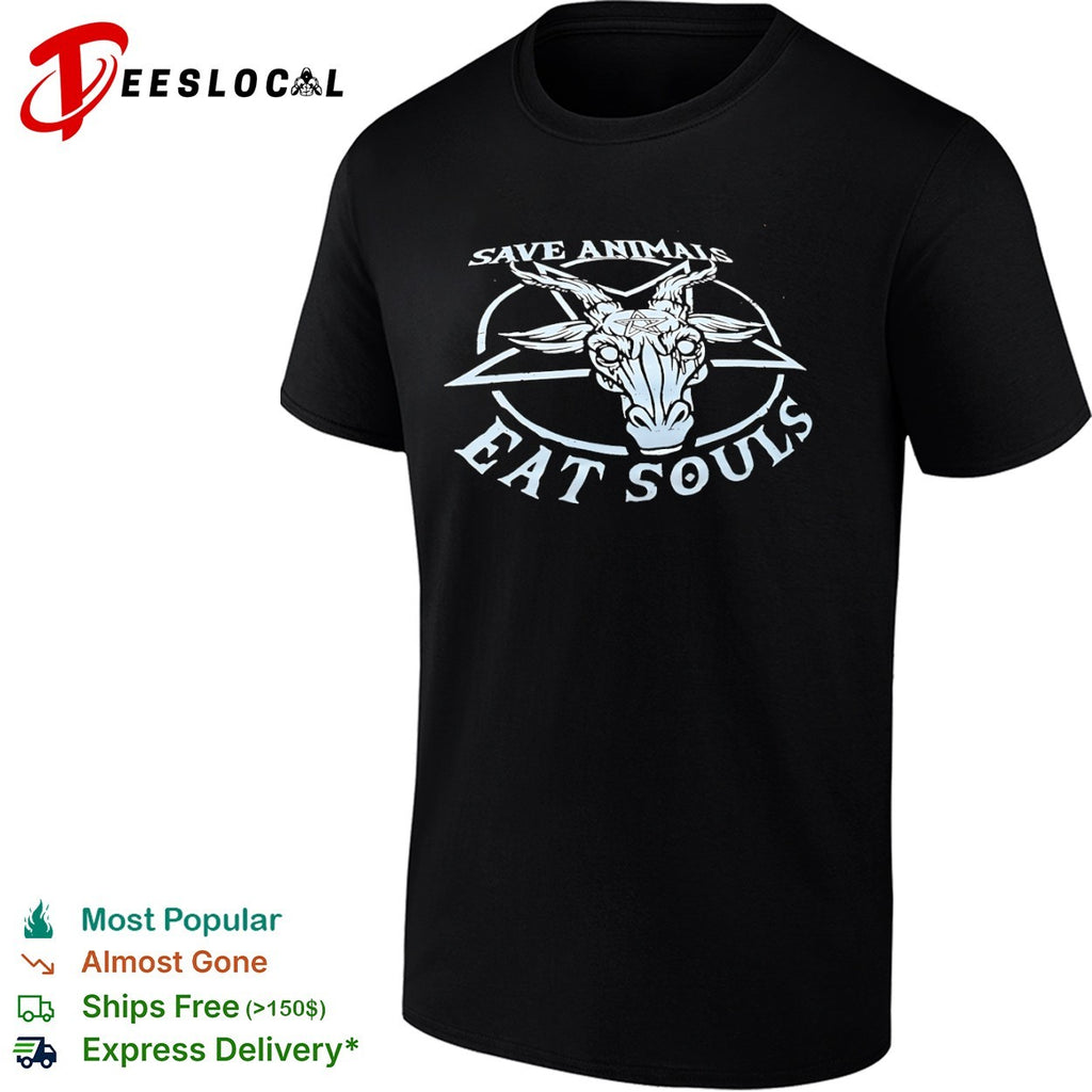 Save Animals Eat Souls Baphomet Goat Pentagram shirt