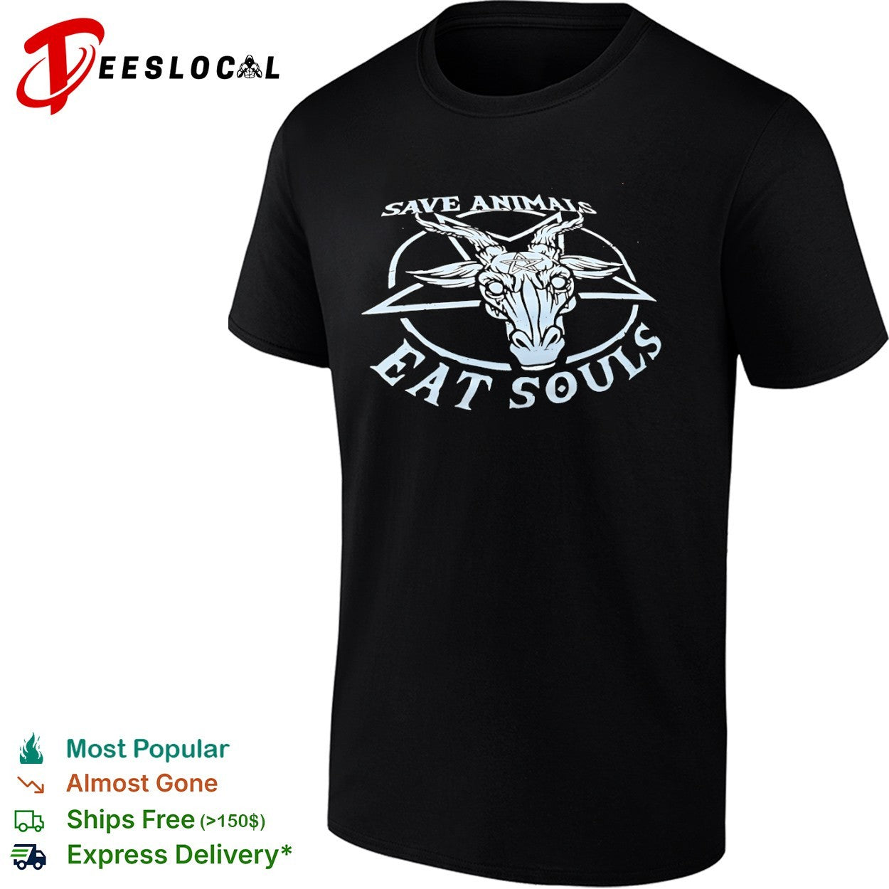 Save Animals Eat Souls Baphomet Goat Pentagram shirt
