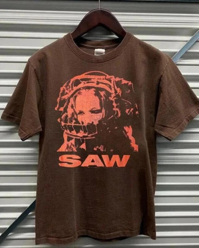 Saw Reverse Bear Trap Movie Promo T-Shirt, Vintage SAW Movie AN43800 Cotton Menswear Hoodie, Sweatshirt | RetroVerseTees.com
