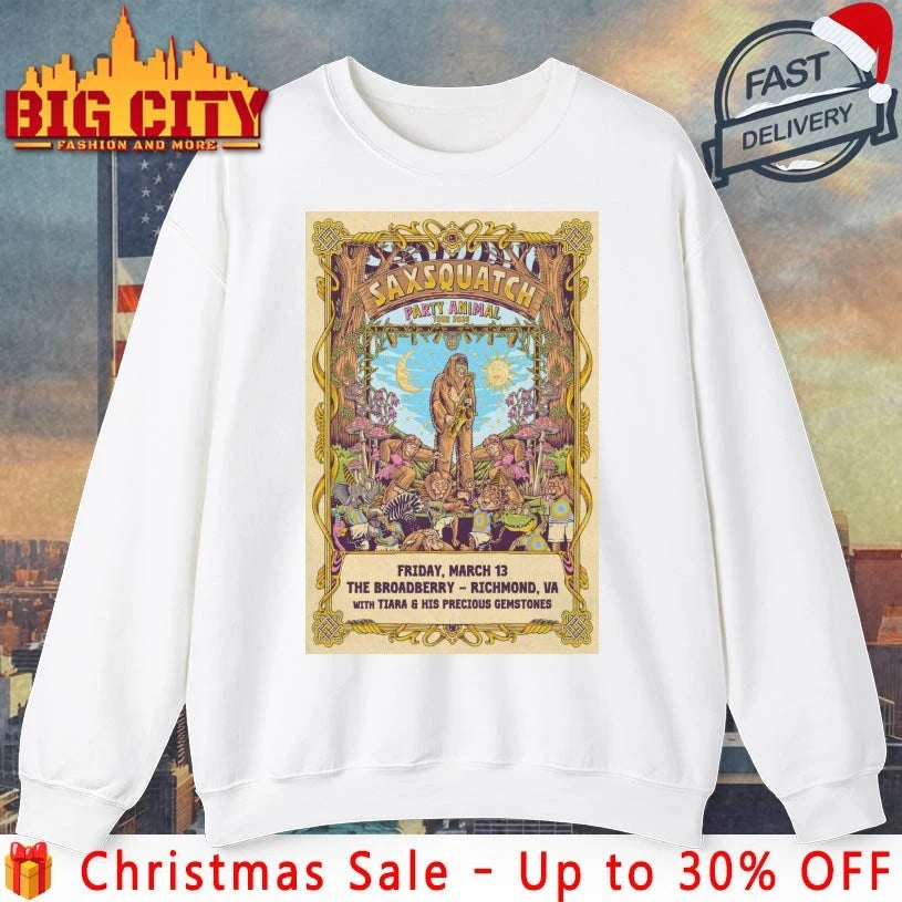 Saxsquatch Mar 13 2026 The Broadberry Richmond VA Poster shirt