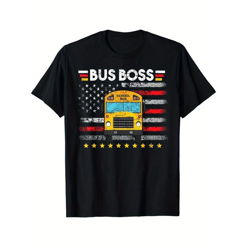 School Bus Driver Clothing School Bus Boss - School Bus Driver T-shirt Made in USA Hoodie, Sweatshirt | RetroVerseTees.com
