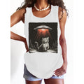 Sci - fi Chic Women'WB shield Vest: Captivating Cat Gunpla brand UFO Design for Jumpman Out - FOG - this - World Look...