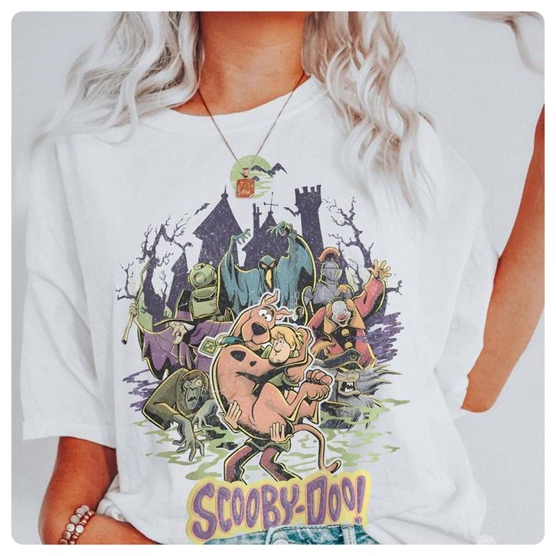 Scooby Doo Shirt Halloween Scooby Doo T-Shirt Scooby Doo Vintage T Shirt Scary Halloween Shirts   Movie Tee Halloween T...