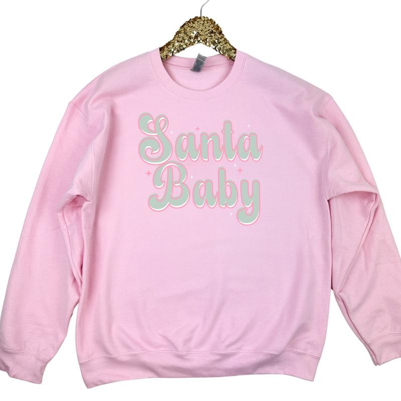 Script Bubble Santa Baby Sweatshirt 'NLB' T-Shirts, Hoodie | RetroVerseTees.com