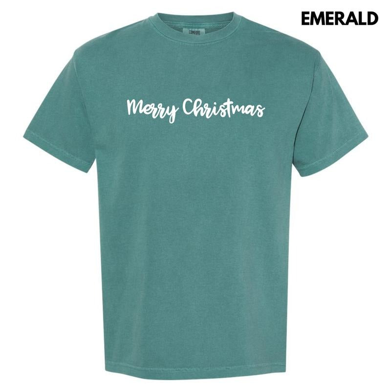 Script Merry Christmas Comfort Colors T-Shirt 'NLB' Hoodie, Sweatshirt | RetroVerseTees.com