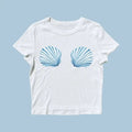 Sea Shell Baby Tee Vintage Collage Aesthetic Seashell Baby Tee Coastal Grandma Cute Women's T-Shirt Sustainably Made...