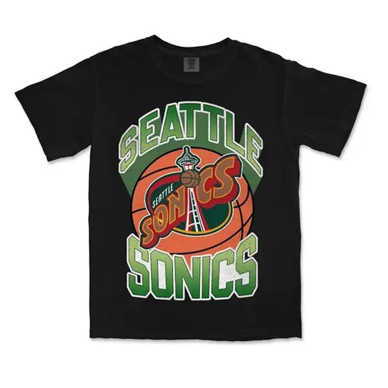 Seattle Son!cs Graphic Tee Print Short Sleeve T-Shirt, The Hedgehog shirt