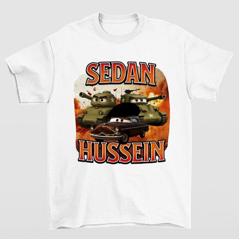 Sedan Hussein Cartoon Parody T Shirt Fun and Stylish for Animation Fans Hoodie, Sweatshirt | RetroVerseTees.com