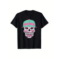 Selected Pure Cotton Men'WB shield Short Sleeve T-Shirt - Mouthless cat Diego Mexican Sugar Skull Mint Green Pink SD City...