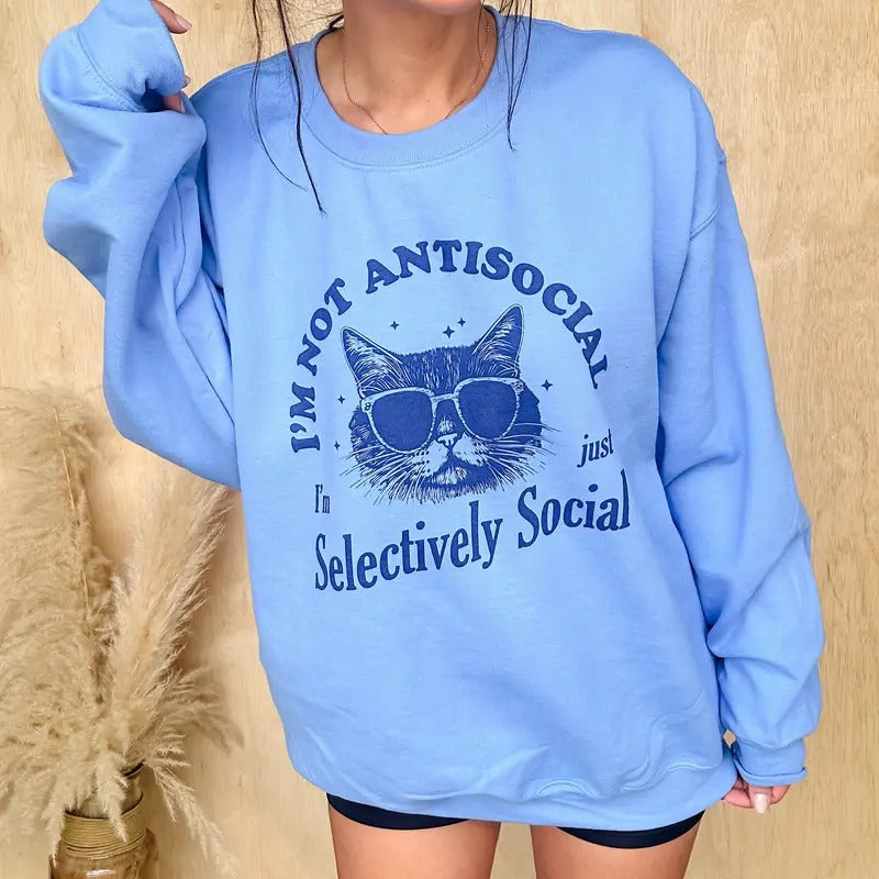 Selectively Social Graphic Pullover T-Shirts, Hoodie, Sweatshirt | RetroVerseTees.com