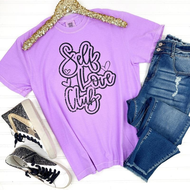 Self Love Club Comfort Colors T-Shirt Hoodie, Sweatshirt | RetroVerseTees.com
