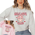 Self Love Club Valentines Sweatshirt, Cute Retro Groovy Hearts Valentines T-Shirts, Hoodie | RetroVerseTees.com